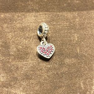 Pandora Dangle Charm Red CZ Pavé Heart (Retired)